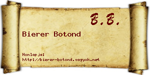 Bierer Botond névjegykártya